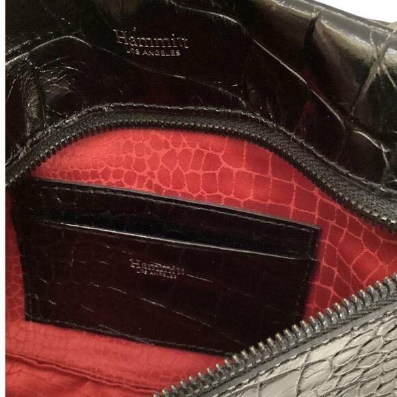 Hammitt Nash Small 2 Crossbody Wristlet Painted Rattle Snake Black Leather Bag - Picture 10 of 12